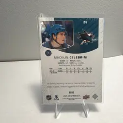 Upper Deck 2025-26 SP Macklin Celebrini #26 Blue San Jose Sharks Hockey Card - Image 2