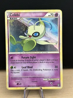 Pokemon TCG Celebi 3/102 Heart Gold Soul Silver Triumphant Holo Card NM - Image 1