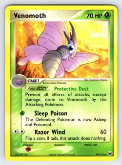 Venomoth 49/112 2004 EX FireRed & LeafGreen Pokemon Card TCG Nintendo - Lp - Image 1