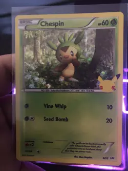 Chespin Holo 6/25 - M/NM - Pokemon Card - 25th Anniversary Mcdonalds - Image 1