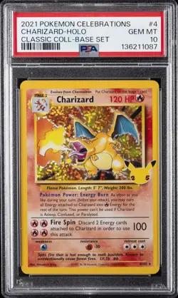 2021 POKEMON CELEBRATIONS CLASSIC COLLECTION #4 CHARIZARD-HOLO PSA 10 - Image 1