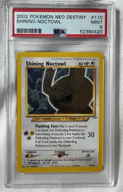 2002 Pokemon Neo Destiny Shining Noctowl #110 Secret Rare PSA 9 - Image 1