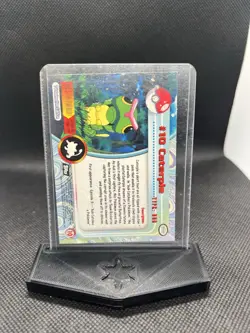 1999 Topps #10 Caterpie Rainbow Foil TV Pokemon Animation Series 1 Blue Logo NM - Image 2