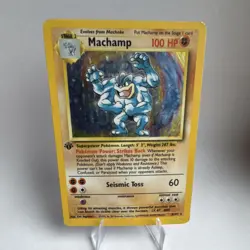 Pokemon TCG Machamp 1st edition Holo Base Set 8/102 Rare Unlimited - Image 1