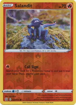 Salandit 027/163 Reverse Holo Battle Styles Common Pokemon TCG NM - Image 1