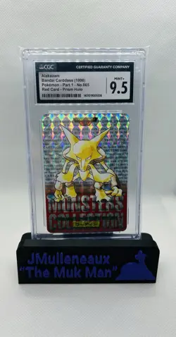 1996 Pokemon Alakazam Bandai Carddass Prism Red Bottom CGC 9.5 POP 3 - Image 1