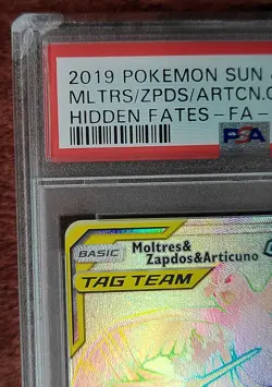 2019 Pokemon Hidden Fates Birds Trio GX Rainbow 69 PSA 9 MINT DAMAGED SLAB CASE - Image 3