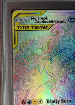 2019 Pokemon Hidden Fates Birds Trio GX Rainbow 69 PSA 9 MINT DAMAGED SLAB CASE - Image 4