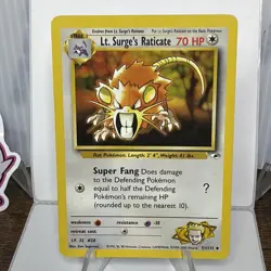 Lt. Surge's Raticate Gym Heroes Pokemon TCG 51/132 Unlimited Uncommon - Image 1