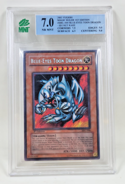 Blue-Eyes Toon Dragon MRL-000 1st Edition Secret Rare MNT 7 Yu-Gi-Oh! Graded - Image 1