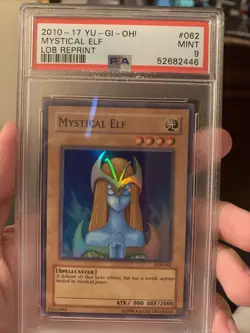 Mystical Elf LOB-062 PSA 9 Mint Super Rare Legend Of Blue Eyes White Dragon - Image 1