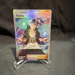 Pokemon Guzma Ultra Rare Trainer SM-Burning Shadows 143/147 Holo Full Art - Image 1
