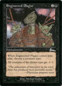 "Engineered Plague" - Magic The Gathering Card - Urza's Legacy - Image 1