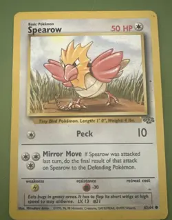 Spearow 62/64 Jungle Base Set Starter Pokemon Card 1999 Vintage TCG - Image 1