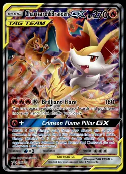 Charizard & Braixen GX SM230 JUMBO OVERSIZED Black Star Promo Pokemon Card - Image 1