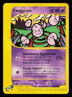 Exeggcute 77/147 Common Aquapolis Pokemon Card - Image 1