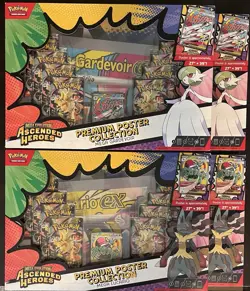 Pokemon Ascended Heroes Lot 4 Premium Poster Collection Mega Lucario + Gardevoir - Image 1