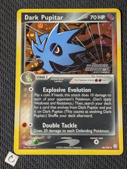 Dark Pupitar 40/109 - ex Team Rocket Returns Stamped Reverse Holo Pokemon TCG NM - Image 1