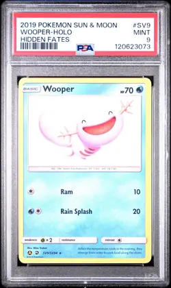 2019 Pokemon Sun & Moon Hidden Fates #SV9 Wooper-Holo PSA 9 - Image 1