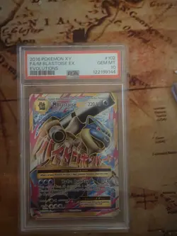 2016 POKEMON XY EVOLUTIONS #102 FULL ART/M BLASTOISE EX PSA 10 - Image 1