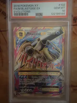 2016 POKEMON XY EVOLUTIONS #102 FULL ART/M BLASTOISE EX PSA 10 - Image 2