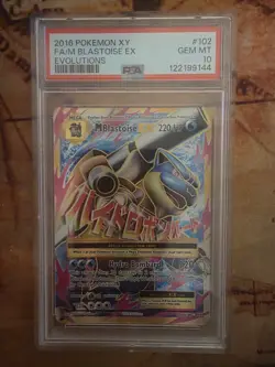 2016 POKEMON XY EVOLUTIONS #102 FULL ART/M BLASTOISE EX PSA 10 - Image 4