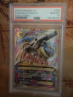 2016 POKEMON XY EVOLUTIONS #102 FULL ART/M BLASTOISE EX PSA 10 - Image 5