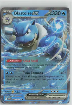 Blastoise ex 009/165 Double Rare 151 Pokemon Holo Near Mint - Image 1