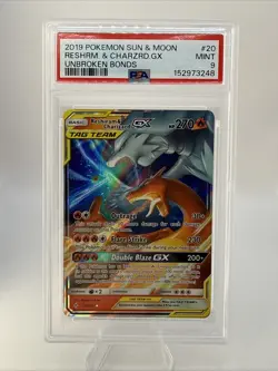 Pokemon TCG: Reshiram & Charizard GX 20/214 (Unbroken Bonds 2019) PSA 9 - Image 1