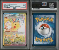 2024 POKEMON SSP EN PIKACHU ex SPECIAL ILLUSTRATION RARE #238 MIN PSA 9 - Image 3