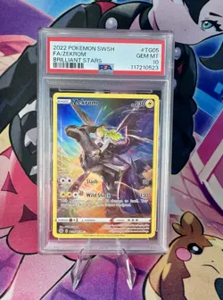 2022 POKEMON SWORD & SHIELD BRILLIANT STARS #TG05 FULL ART/ZEKROM PSA 10 - Image 1