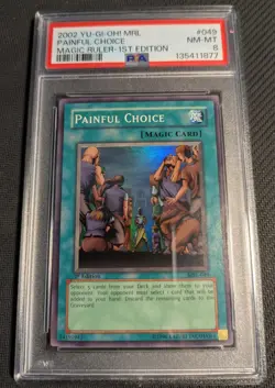 Yugioh Painful Choice MRL-049 1st Edition Super Rare PSA 8 NM-MT! - Image 1