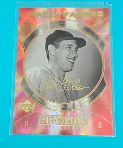2004 UD Diamond Coll. Pro Sigs Hall of Famers #HF-3 Bob Feller BASEBALL Card 3B - Image 1