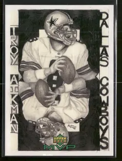 1999 Upper Deck MVP #W22 Troy Aikman Draw Your Own Card - Image 1