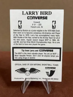 1989-90 Converse Larry Bird #33 Base Boston Celtics NBA Basketball Trading Card - Image 2