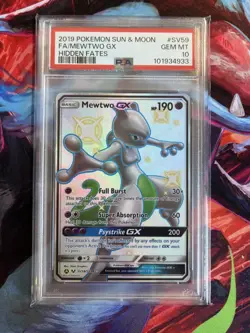 2019 Pokemon TCG Sun & Moon Hidden Fates SV59 Mewtwo GX - Gem Mint - PSA 10 - Image 1