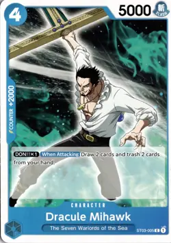 Dracule Mihawk The Seven Warlords of The Sea ST03-005 One Piece TCG - Image 1
