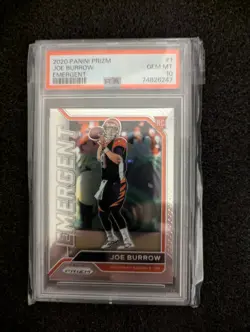 2020 Panini Prizm Joe Burrow RC Emergent #1 PSA 10 - Image 1