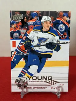 Upper Deck 2025-26 Series 1 Young Guns Rookie Dalibor Dvorsky #226 Blues - Image 1