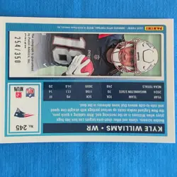 KYLE WILLIAMS 2025 OPTIC #245 ROOKIE ON CARD AUTO (RC) /350 - Image 2