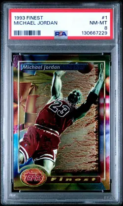 1993 FINEST #1 MICHAEL JORDAN PSA 8 - Image 1