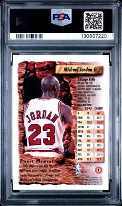 1993 FINEST #1 MICHAEL JORDAN PSA 8 - Image 2