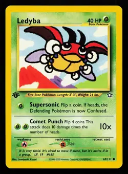 Ledyba 63/111 Common 1st Edition Neo Genesis Pokemon Card - Image 1