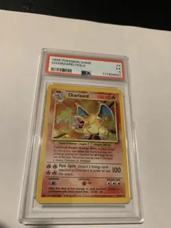 1999 POKEMON BASE SET UNLIMITED #4 CHARIZARD-HOLO PSA 5 - Image 1