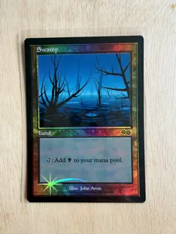 MTG Foil Swamp - John Avon Arena Promo - Urza's Saga Art - NM - Image 1