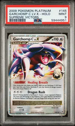 2009 POKEMON PLATINUM SUPREME VICTORS #145 GARCHOMP C LV.X-HOLO PSA 9 - Image 1