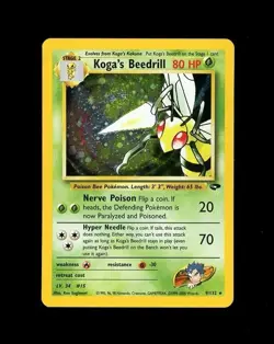 2000 Pokemon GYM CHALLENGE KOGA’S BEEDRILL HOLO (SWIRL) 9/132 RARE! HP DMG! - Image 1