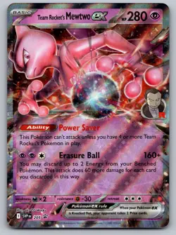 Team Rocket's Mewtwo ex 205 Holo Promo Scarlet & Violet Promo Pokemon Near Mint - Image 1