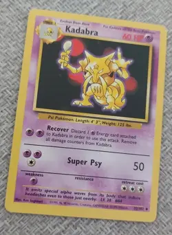 Pokemon TCG Kadabra Base Set 32/102 Regular Unlimited Uncommon - Image 1