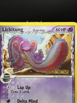 Pokemon Lickitung (Delta Species) 19/101 Dragon Frontiers Reverse Holo MP/HP - Image 2